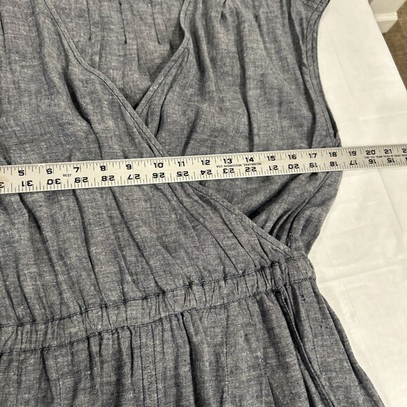 Toad & Co Womens Romper M Dark Blue Tara Hemp Faux Wrap Outdoor GranolaGirl - Picture 7 of 9